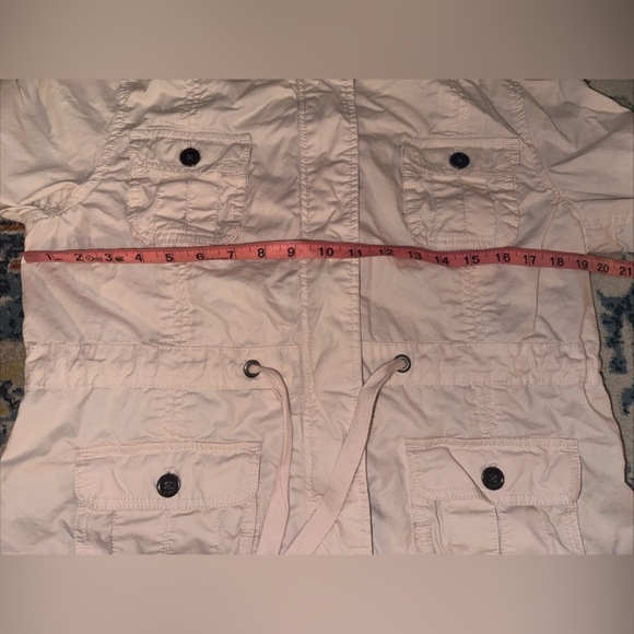 Calvin Klein Women Sz L Light pink Military Style Rolled Sleeve Utility Jacket - Picture 9 of 11
